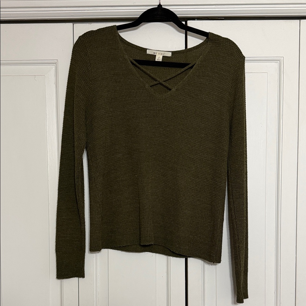 Olive Green Long Sleeve Sweater